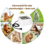 Electrically heated water bowl Heated bowl for all outdoor animals - all year round Petifo