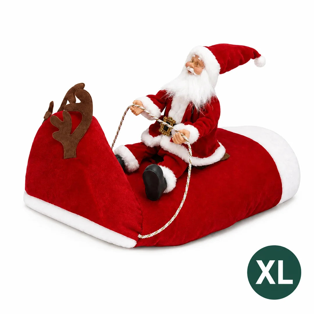 Extra large size Santa Claus riding a reindeer Christmas costume for dogs.