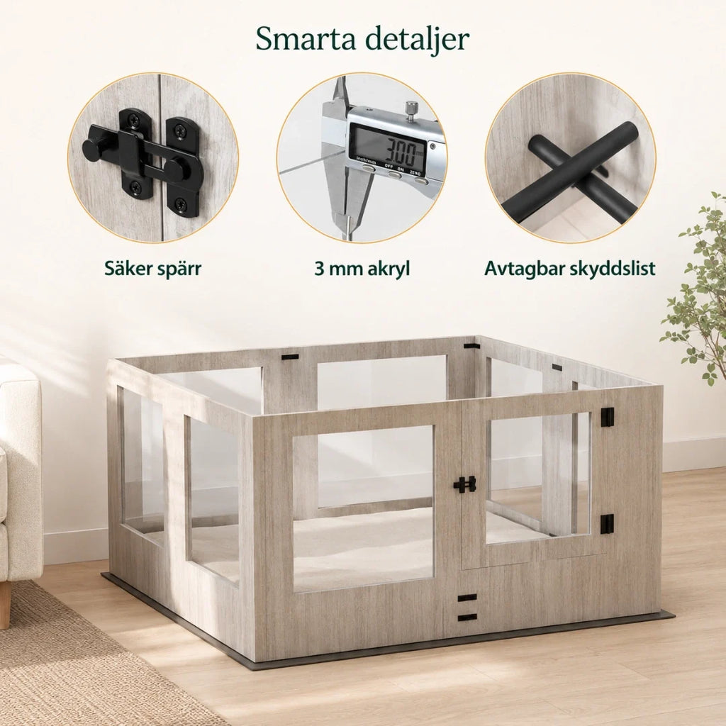 Dog Playpen with Window Panels smart details - Petifo
