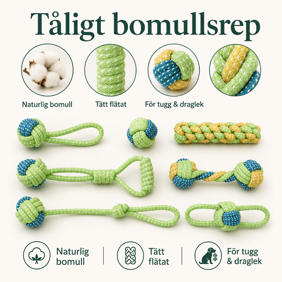 Tug toys 10 pack cotton rope - Petifo