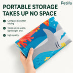 Compact folded cat water mat showing portable storage and lightweight design.