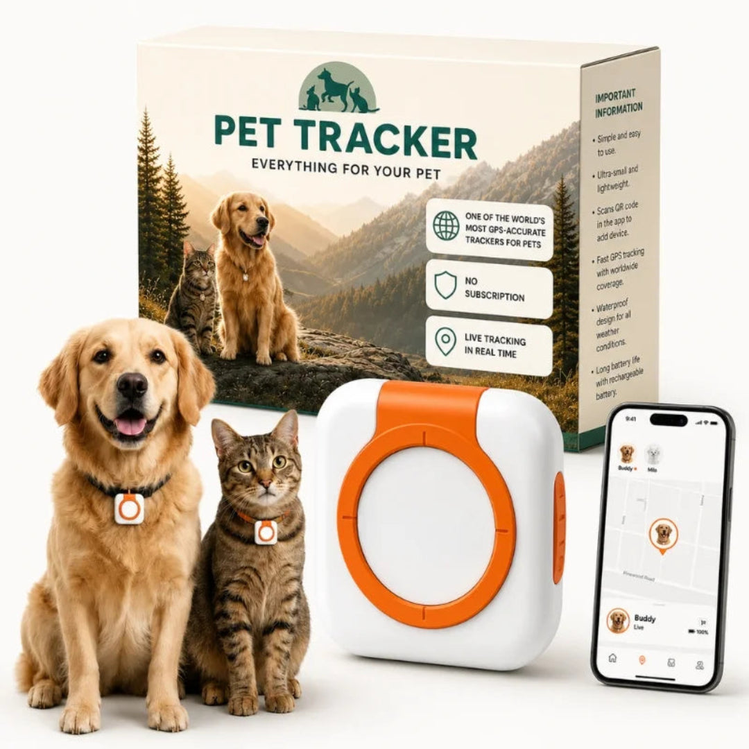 GPS pet tracker device with dog and cat, real time tracking and no subscription smart collar Petifo