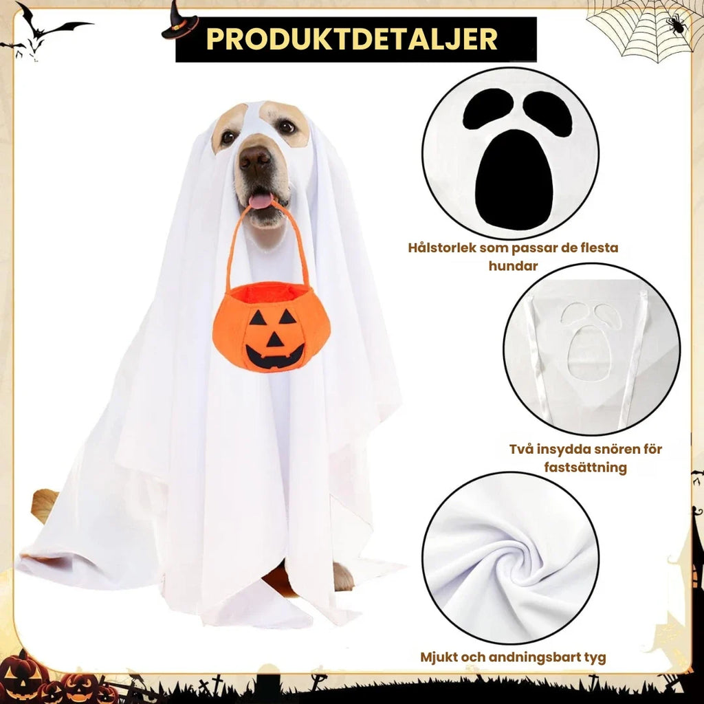 Product details of Halloween costume with pumpkin basket for dogs - Petifo