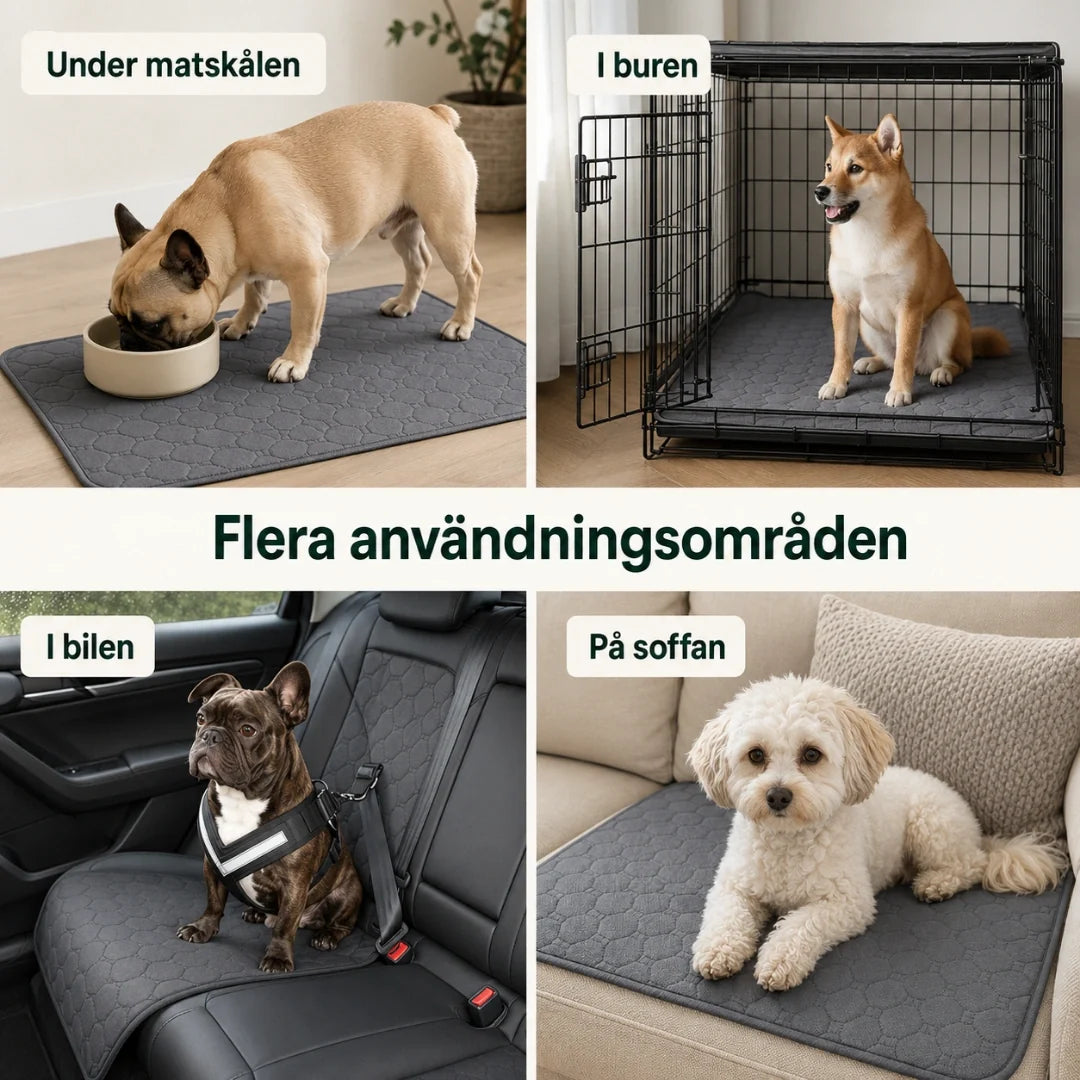 PupClean Washable Puppy Pad under the food bowl - Petifo
