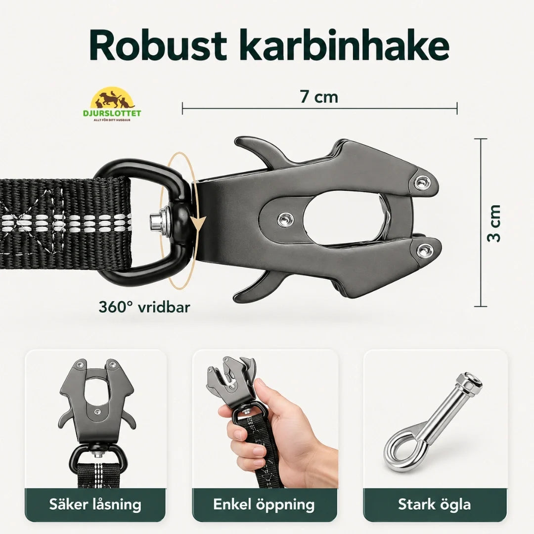 SafePaw Anti-Pull Lead with Seatbelt Attachment sturdy carabiner - Petifo