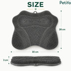 Product dimension diagram of the paw-shaped cat self-groomer pad, showing a width of 30 cm, height of 28 cm, and thickness of 3 cm.