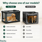 Comparative overview highlighting the superior stability, airflow, and sturdy construction of our portable dog crate over similar models.