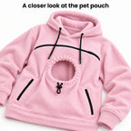 Fluffelia pet pouch zip and drawstring details - Petifo