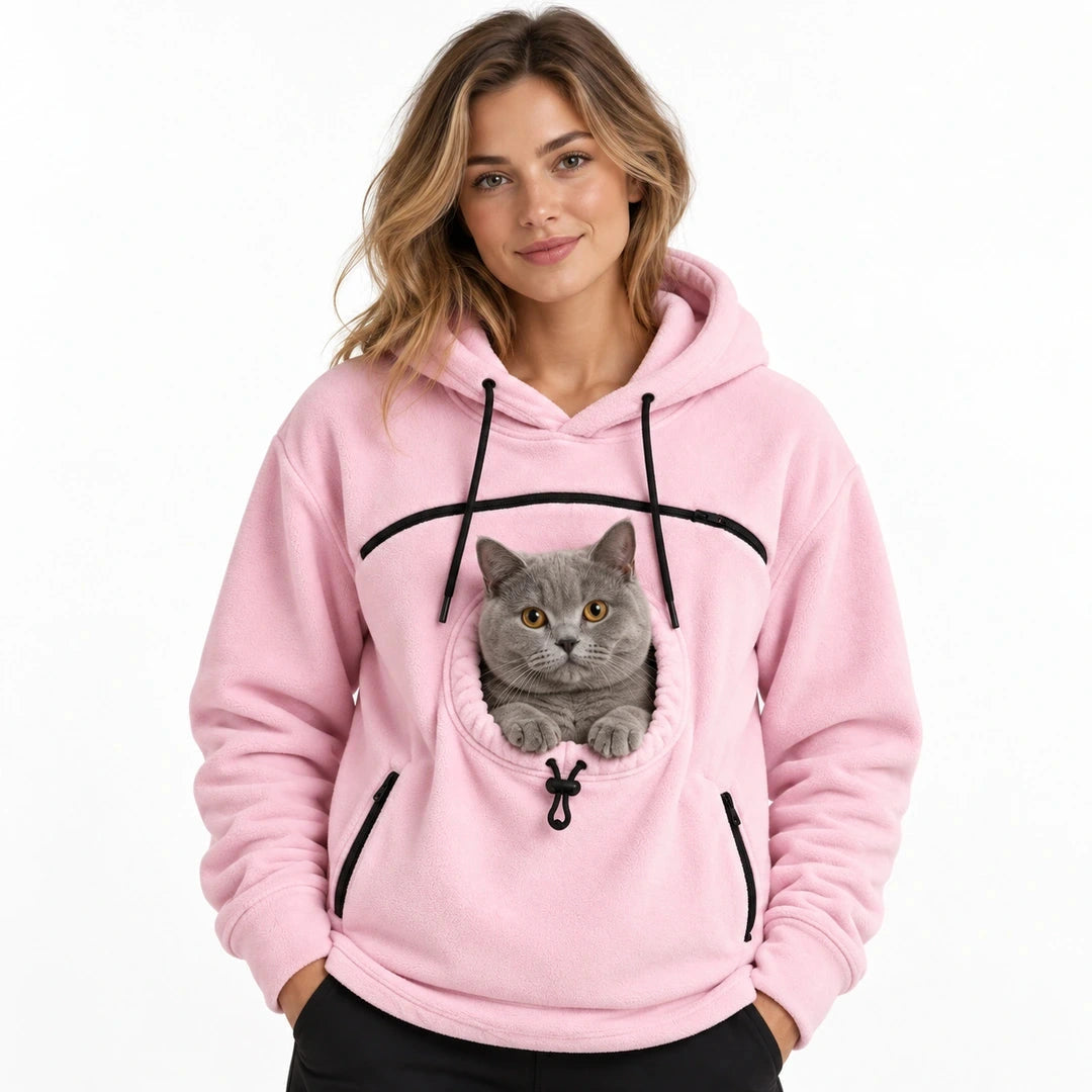 Pink hoodie with a cat - Petifo