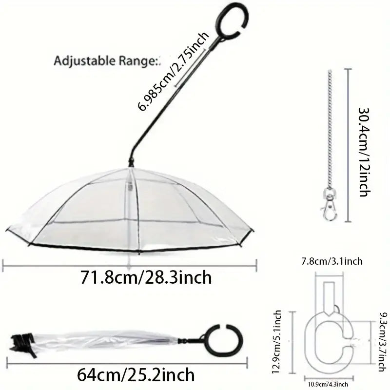 RainPaw Dog Umbrella with Lead - Petifo