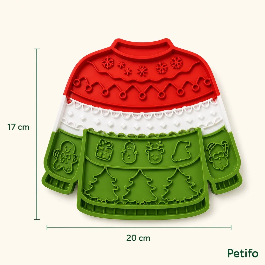Mål på MerryLick jule-slikkemåtten: 20 × 17 cm – Petifo