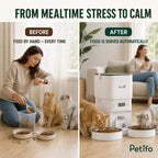 PawHut 4L dual-bowl feeder: Hand feeding compared with automatic feeding for two pets - Petifo