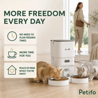 PawHut 4L dual-bowl feeder: Dual feeder serving two cats while their owner leaves home - Petifo
