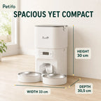 PawHut 4L dual-bowl feeder: Compact 4 L feeder dimensions with two stainless-steel bowls - Petifo