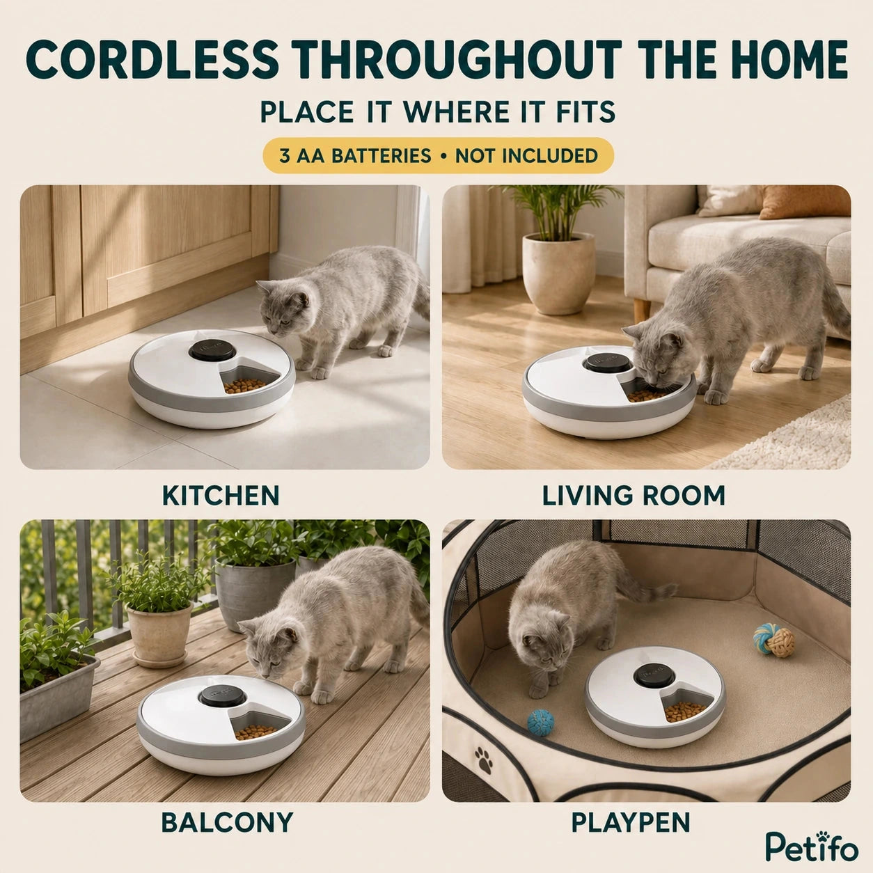 PawHut 6-meal pet feeder: Cordless pet feeder used in four areas around the home - Petifo