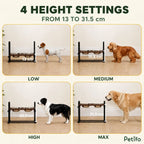 PawHut adjustable raised dog bowls: Four raised dog bowl height settings from 13 to 31.5 cm - Petifo