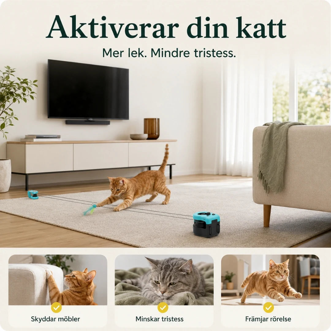 Purrnivo Automatic String Toy for Cats keeps your cat active - Petifo
