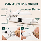 Silvetti 2-in-1 nail tool: Labelled clipper, LED light, safety lock and grinder features - Petifo