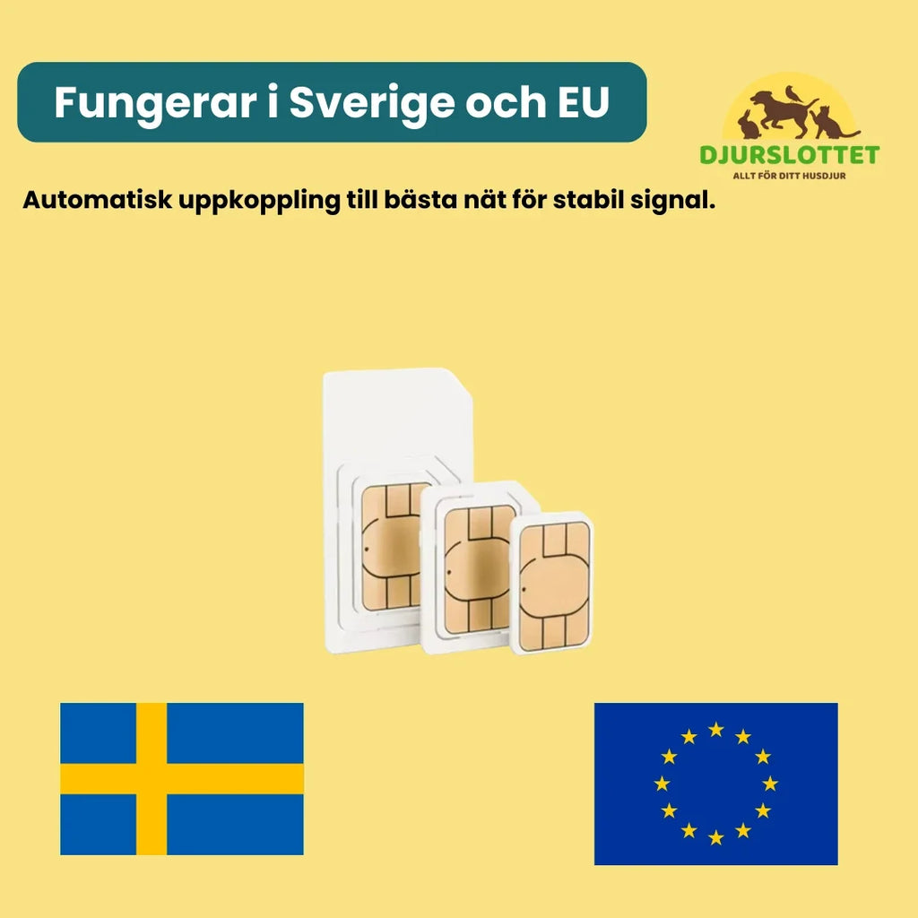 SIM card for GPS collar that works in Sweden and the EU Petifo