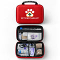 TryggPet Pet First Aid Kit shown closed and open with contents